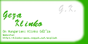 geza klinko business card